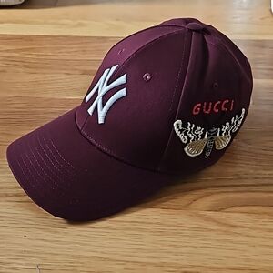 New GUCCI NY Yankees Embroidered Butterfly basketball cap- LIMITED EDITION